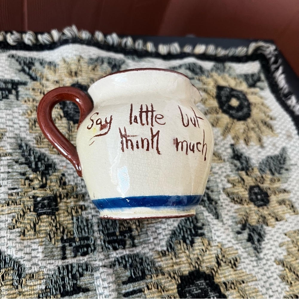 Hand-Painted Ceramic Pitcher with Rustic Scene - Picture 2 of 4
